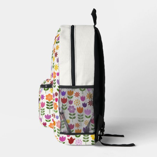Muster skandinavischer Blume Bedruckter Rucksack (Rechts)