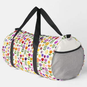 Muster skandinavischer Blume Duffle Bag