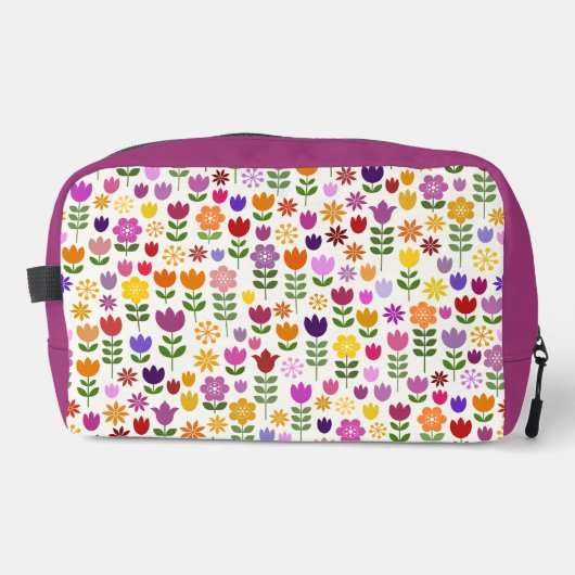 Muster skandinavischer Blume Waschbeutel (Vorderseite)