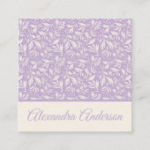 Muster-Skript für minimale botanische Lila Blätter Quadratische Visitenkarte (Vorderseite)