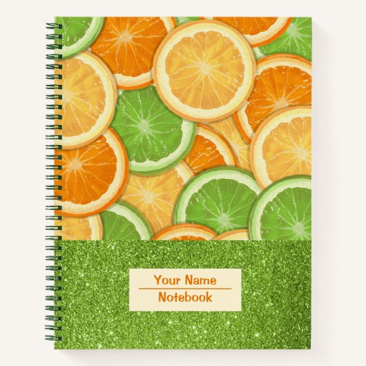 Muster Slices Orange Notebook Notizblock (Vorderseite)