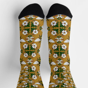 Muster-Socken für Bienen-Blume Socken