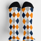 Muster-Socken für Miner Orange und Navy-Raute Socken (Oben)