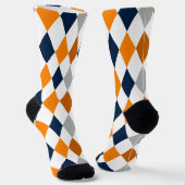 Muster-Socken für Miner Orange und Navy-Raute Socken (Gewinkelt)