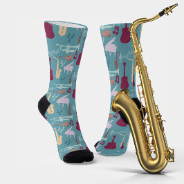 Muster-Socken für Musikinstrumente Socken