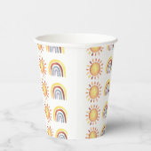 Muster Sonne und Regenbogen Pappbecher (Rechts)