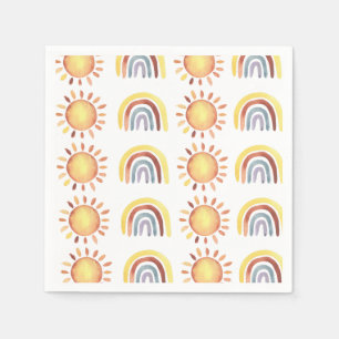 Muster Sonne und Regenbogen Serviette