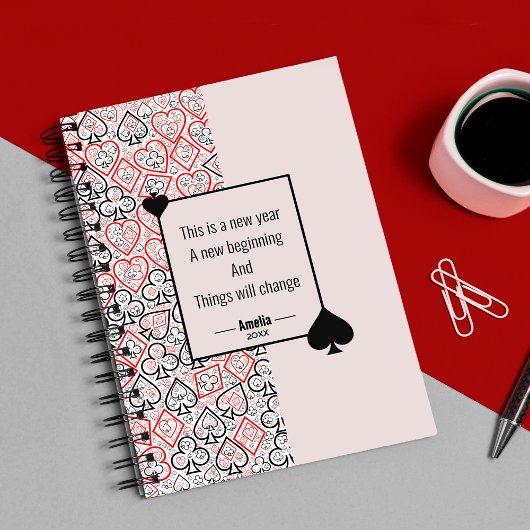 Muster-Spielkarten-Notebook Notizblock