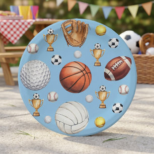 Muster Sport Thema Fußball Tennis Baseball Pappteller