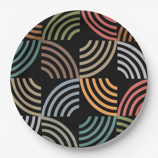 Muster Stilvoll modern - geometrisch Vintag Pappteller (Vorderseite)