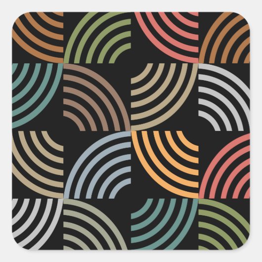 Muster Stilvoll modern - geometrisch Vintag Quadratischer Aufkleber (Vorderseite)