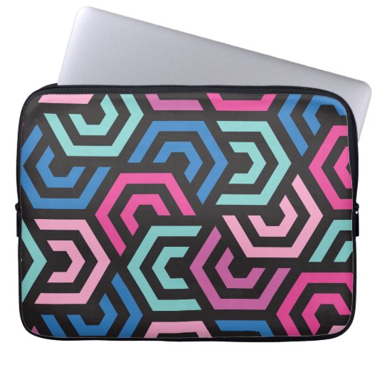 Muster Stilvoll modern - Mode geometrisch farbig Laptopschutzhülle (Vorderseite)