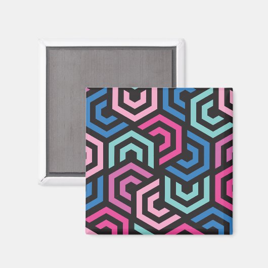 Muster Stilvoll modern - Mode geometrisch farbig Magnet (Vorderseite/Rückseite)