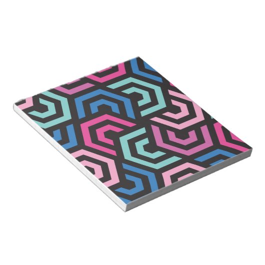 Muster Stilvoll modern - Mode geometrisch farbig Notizblock (angewinkelt)