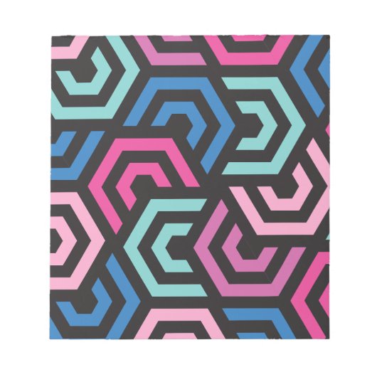 Muster Stilvoll modern - Mode geometrisch farbig Notizblock (Vorderseite)