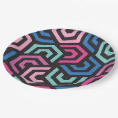 Muster Stilvoll modern - Mode geometrisch farbig Pappteller (Schrägansicht)