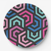 Muster Stilvoll modern - Mode geometrisch farbig Pappteller (Vorderseite)