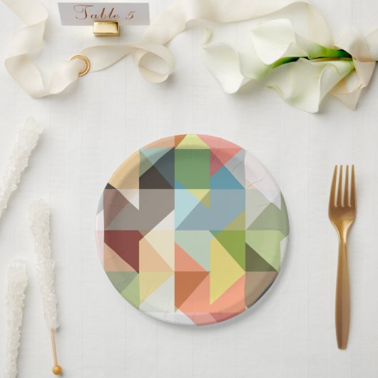 Muster Stilvolle Mode Geometric Vintag Pappteller (Hochzeit)