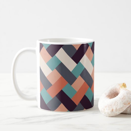 Muster Stilvolle Mode- Geometrisch Moderne Vintag Kaffeetasse (Mit Donut)
