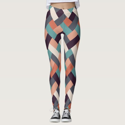 Muster Stilvolle Mode- Geometrisch Moderne Vintag Leggings (Vorderseite)