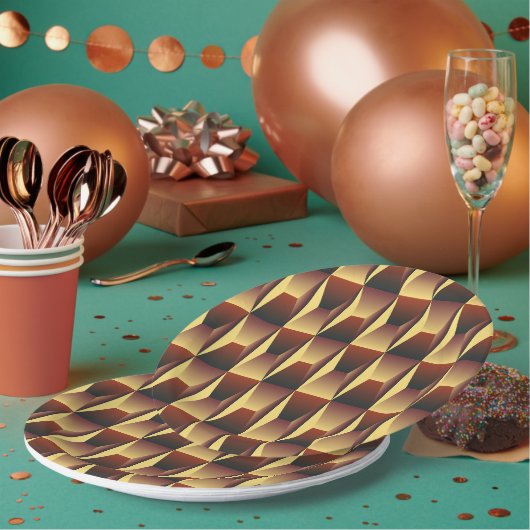 Muster Stilvolle Mode- Geometrische Moderne Elegan Pappteller (Multi)