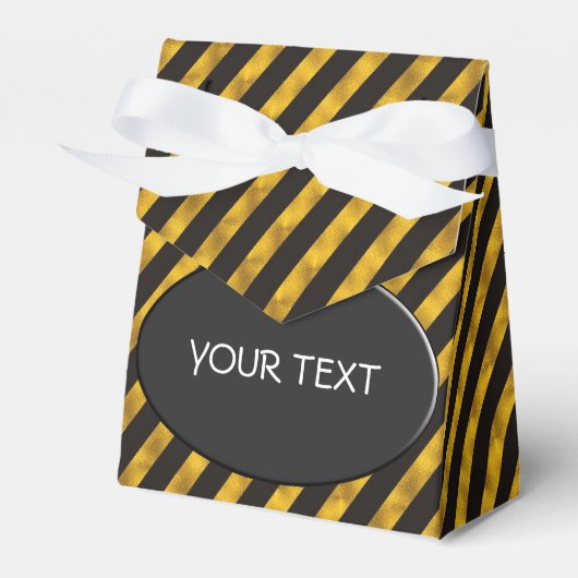 Muster - Streifen gold - schwarze Taste + Text Geschenkschachtel (Vorderseite)
