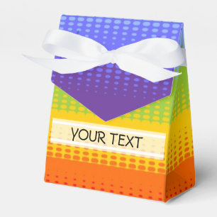 Muster - Streifen Punkte - Regenbogen + Text Geschenkschachtel