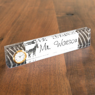 Muster Stripes Zebra-Safari-Dschungel-Tiere Namensplakette