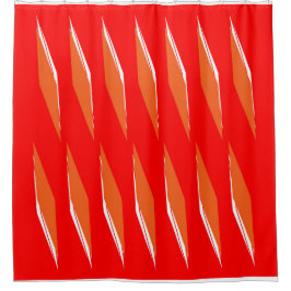 Muster Sunset Orange und White Rhombus Duschvorhang