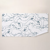 Muster Swan Muster Seamless, Muster, abstrakt, Rüc Badehandtuch (Badehandtuch)
