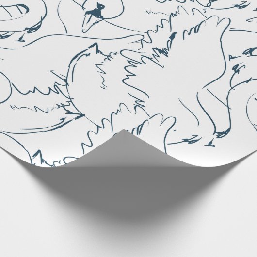 Muster Swan Muster Seamless, Muster, abstrakt, Rüc Geschenkpapier (Ecke)
