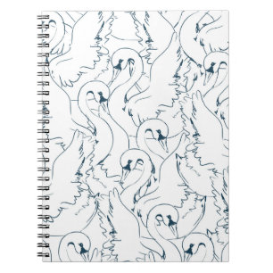 Muster Swan Muster Seamless, Muster, abstrakt, Rüc Notizblock