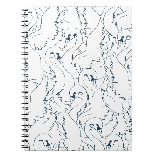 Muster Swan Muster Seamless, Muster, abstrakt, Rüc Notizblock (Vorderseite)