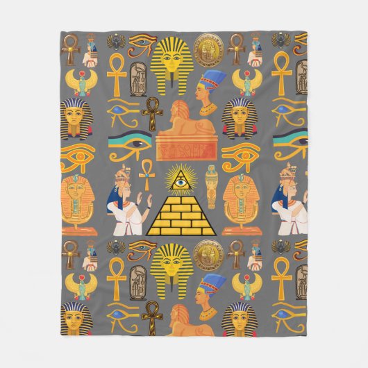 Muster Symbol antiker ägyptischer Hieroglyphus Fleecedecke (Vorderseite)