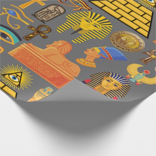 Muster Symbol antiker ägyptischer Hieroglyphus Geschenkpapier (Ecke)