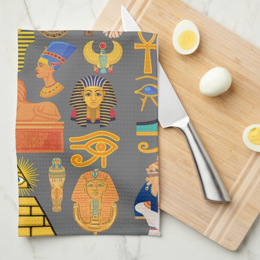 Muster Symbol antiker ägyptischer Hieroglyphus Geschirrtuch (Viertel Falte)