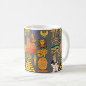 Muster Symbol antiker ägyptischer Hieroglyphus Kaffeetasse (VorderseiteRechts)