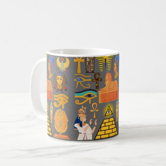 Muster Symbol antiker ägyptischer Hieroglyphus Kaffeetasse (Vorderseite Links)