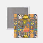 Muster Symbol antiker ägyptischer Hieroglyphus Magnet (Vorderseite/Rückseite)