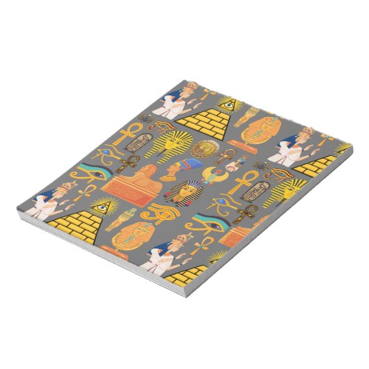 Muster Symbol antiker ägyptischer Hieroglyphus Notizblock (Rotiert)