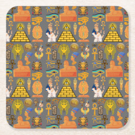 Muster Symbol antiker ägyptischer Hieroglyphus Rechteckiger Pappuntersetzer