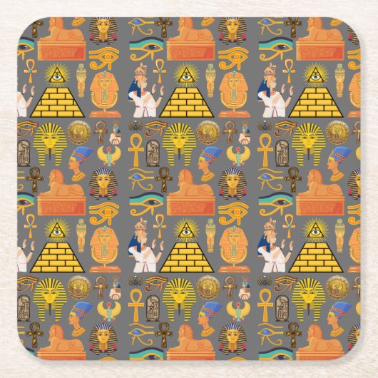 Muster Symbol antiker ägyptischer Hieroglyphus Rechteckiger Pappuntersetzer (Vorderseite)