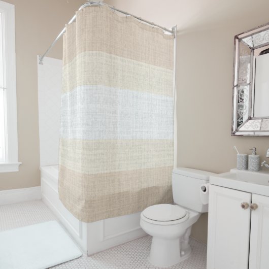 Muster Tan und Cream Crosshatch Duschvorhang (Beispiel)