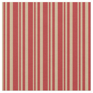 Muster Tan und Rote Streifen/Linien Stoff