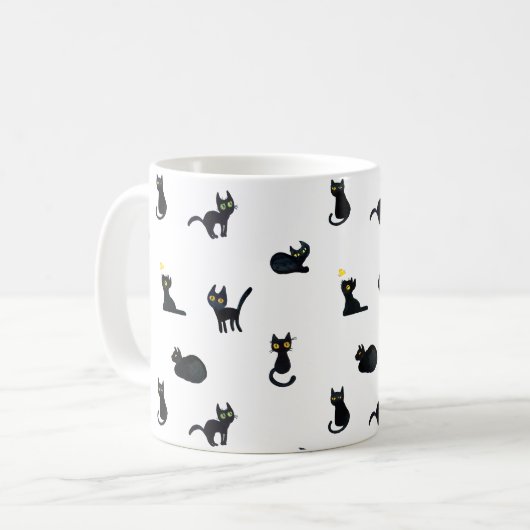 Muster-Tasse der schwarzen Katzen Kaffeetasse (Vorderseite Links)