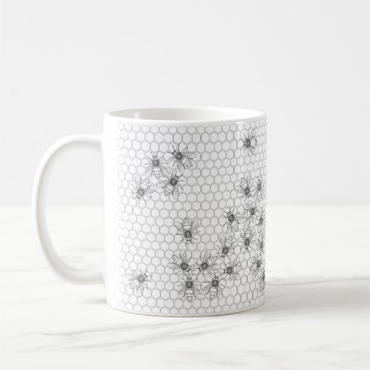 Muster-Tasse für Bienen und Honeycomb Kaffeetasse (Links)