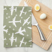 Muster Taupe und White Aviation Geschirrtuch (Viertel Falte)