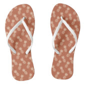 Muster Terracotta & Peach Tropical Pineapse Badesandalen (Fußbett)