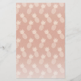 Muster Terracotta & Peach Tropical Pineapse Briefpapier
