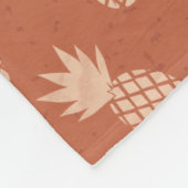 Muster Terracotta & Peach Tropical Pineapse Fleecedecke (Ecke)